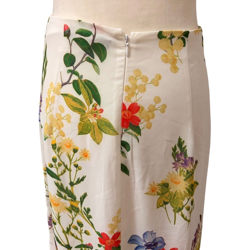 Dynamite Floral Cut-Out Maxi Dress Size XS White Botanical Ruffle Summer Boho - Picture 9 of 10